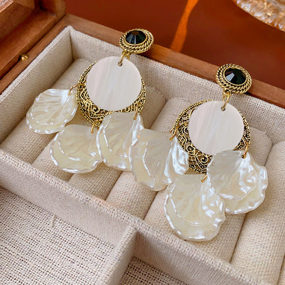 1 Pair Casual Elegant Round Alloy Drop Earrings