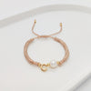 Simple Style Letter Freshwater Pearl Rope Knitting Women's Drawstring Bracelets