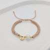 Simple Style Letter Freshwater Pearl Rope Knitting Women's Drawstring Bracelets