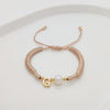 Simple Style Letter Freshwater Pearl Rope Knitting Women's Drawstring Bracelets