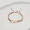 Simple Style Letter Freshwater Pearl Rope Knitting Women's Drawstring Bracelets