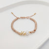 Simple Style Letter Freshwater Pearl Rope Knitting Women's Drawstring Bracelets