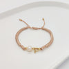 Simple Style Letter Freshwater Pearl Rope Knitting Women's Drawstring Bracelets