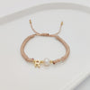 Simple Style Letter Freshwater Pearl Rope Knitting Women's Drawstring Bracelets