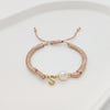 Simple Style Letter Freshwater Pearl Rope Knitting Women's Drawstring Bracelets