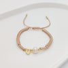 Simple Style Letter Freshwater Pearl Rope Knitting Women's Drawstring Bracelets