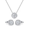 Ig Style Simple Style Square Stainless Steel Inlay Zircon Earrings Necklace