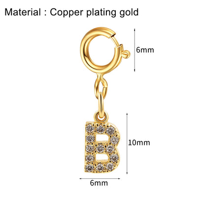 Basic Letter Stainless Steel Copper Zircon Pendant Necklace In Bulk