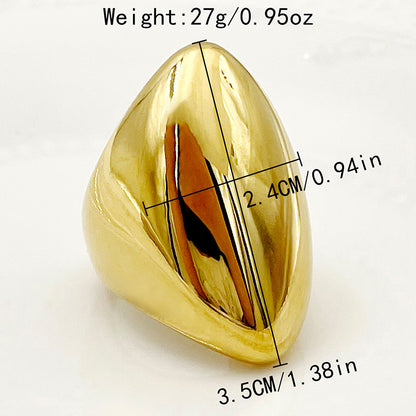 Simple Style Oval Stainless Steel Plating Gold Plated Rings