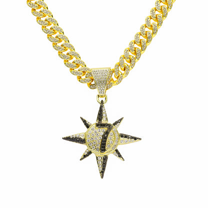 Hip-hop Sun Number Alloy Rhinestone Inlay Rhinestones Men's Pendant Necklace Necklace Pendant