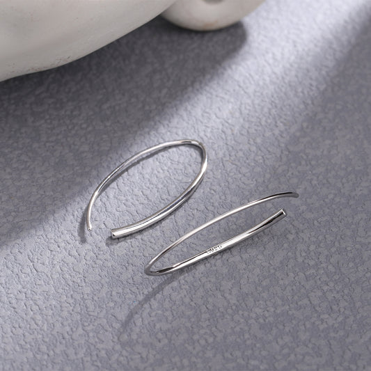 1 Pair Elegant Solid Color Plating Sterling Silver Ear Studs