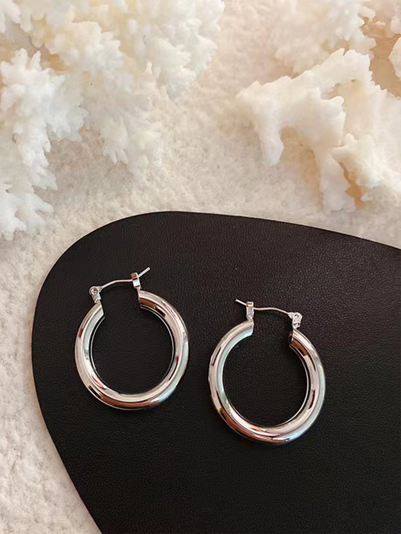 1 Pair Ig Style Simple Style Circle Plating Stainless Steel 18k Gold Plated Hoop Earrings