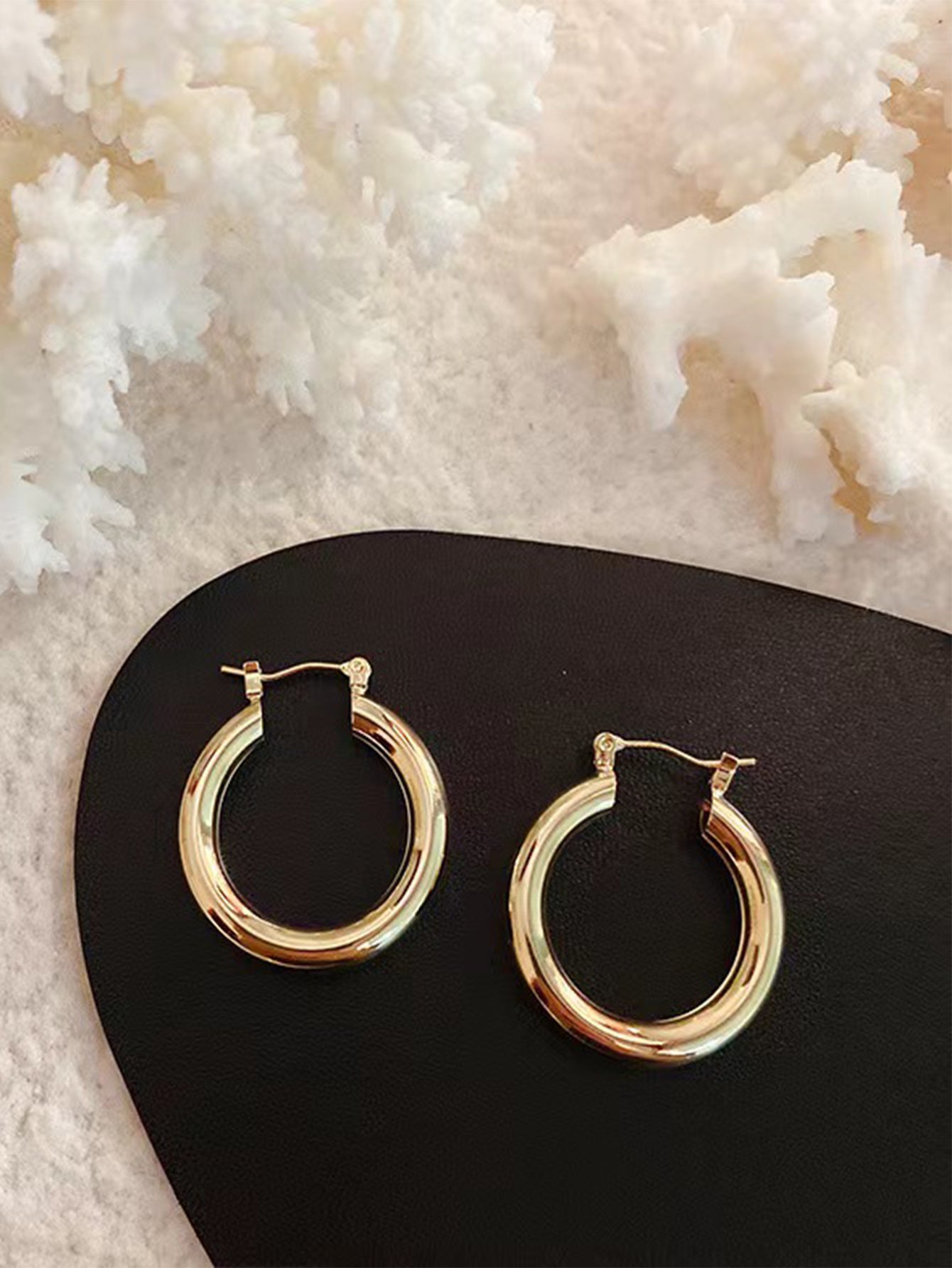 1 Pair Ig Style Simple Style Circle Plating Stainless Steel 18k Gold Plated Hoop Earrings