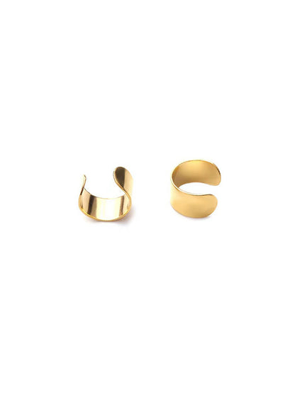 1 Piece Hip-hop Simple Style C Shape Plating Metal Stainless Steel 18k Gold Plated Ear Cuffs