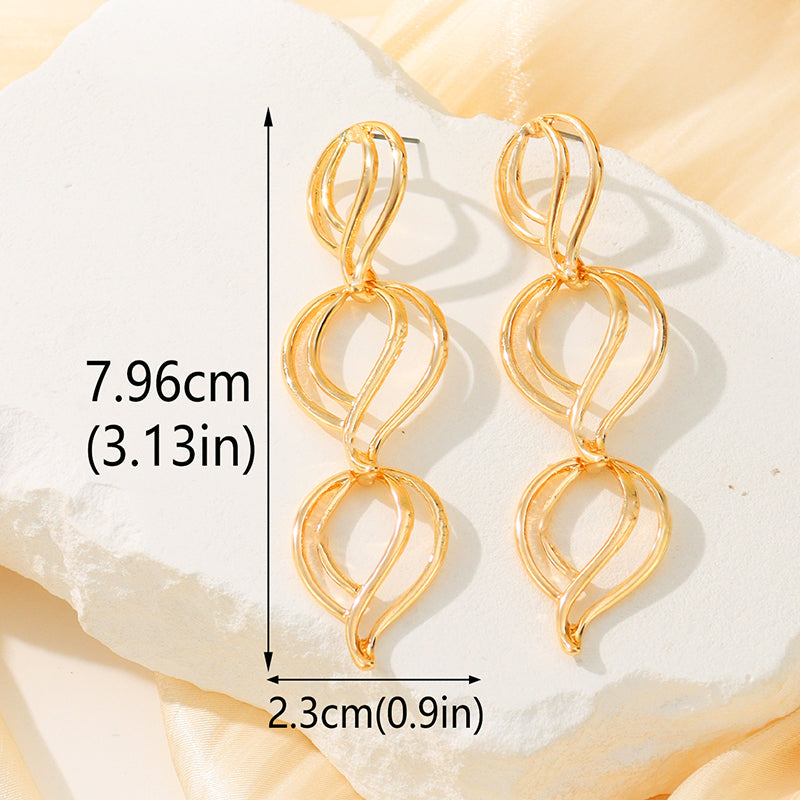 1 Pair Elegant Simple Style Irregular Plating Alloy 14k Gold Plated Drop Earrings