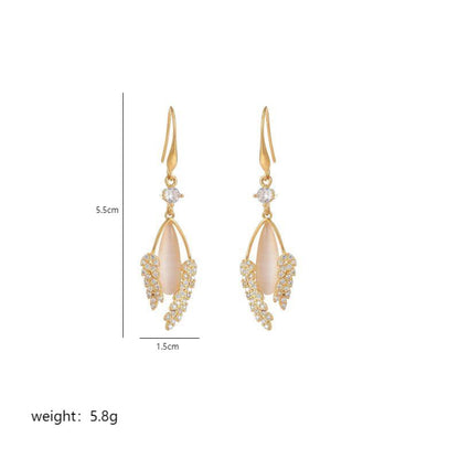 1 Pair Elegant Luxurious Grain Plating Inlay Copper Alloy Zircon 18k Gold Plated Drop Earrings