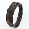 Casual Streetwear Cross Stainless Steel Pu Leather Bangle