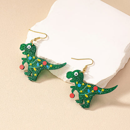 1 Pair Nordic Style Dinosaur Plastic Drop Earrings