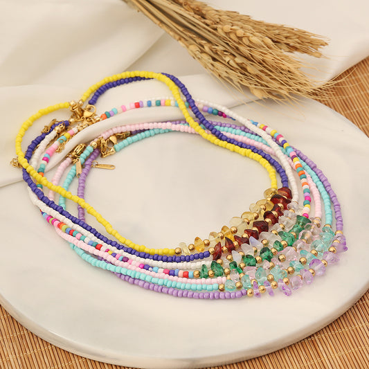 Elegant Lady Irregular Natural Stone Beaded Necklace