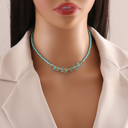 Elegant Lady Irregular Natural Stone Beaded Necklace