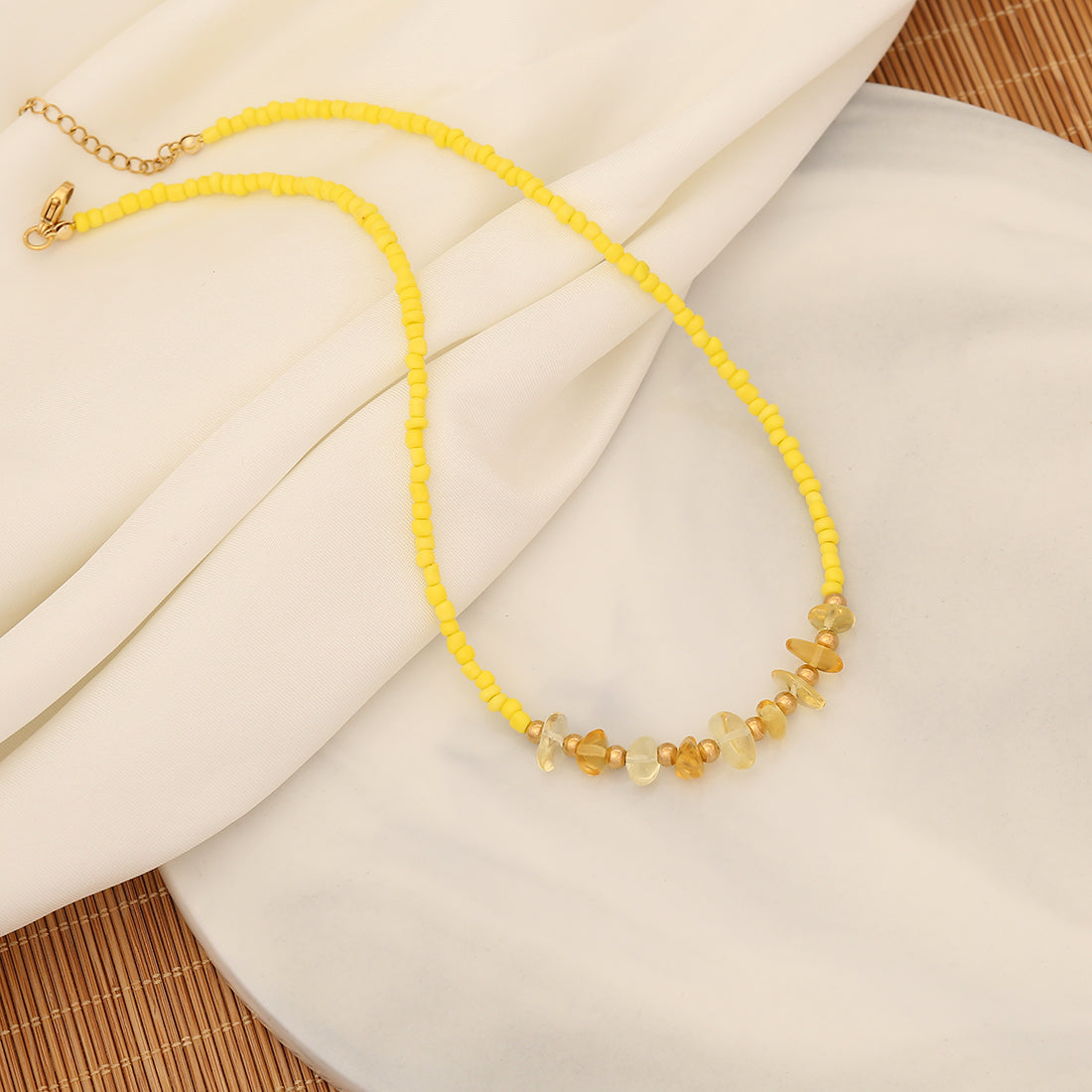 Elegant Lady Irregular Natural Stone Beaded Necklace