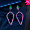 1 Pair Lady Classic Style Geometric Plating Inlay Copper Artificial Gemstones Rhodium Plated Silver Plated Drop Earrings