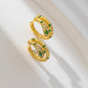 1 Pair Simple Style Snake Inlay Copper Zircon Earrings