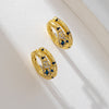 1 Pair Simple Style Snake Inlay Copper Zircon Earrings