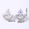 1 Pair Simple Style Shiny Water Droplets Plating Inlay Copper Zircon White Gold Plated Gold Plated Ear Studs