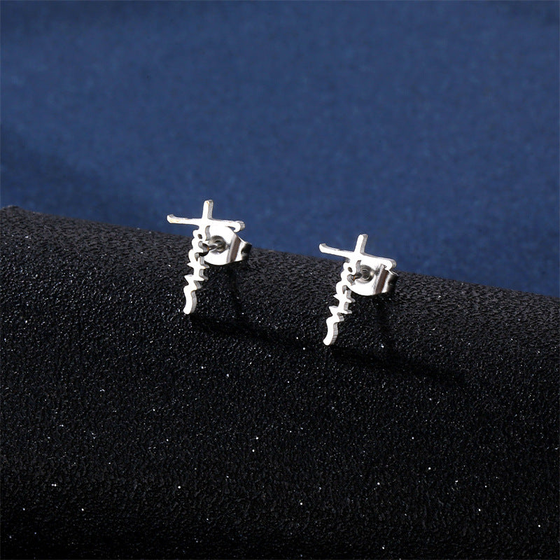 Wholesale Simple Style Cross Stainless Steel Jewelry Set