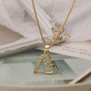 Wholesale Simple Style Commute Heart Shape Copper Plating Inlay 18K Gold Plated Zircon Pendant Necklace