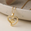 Wholesale Simple Style Commute Heart Shape Copper Plating Inlay 18K Gold Plated Zircon Pendant Necklace