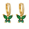 1 Pair Simple Style Butterfly Plating Inlay Copper Zircon 18k Gold Plated Drop Earrings