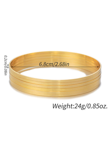 Simple Style Solid Color Copper Plating 18k Gold Plated Wristband