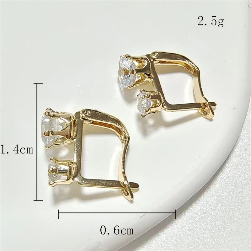 1 Pair Lady Paper Clip Water Droplets Skull Plating Inlay Alloy Rhinestones 24k Gold Plated Earrings Ear Studs