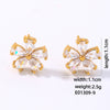 1 Pair Simple Style Shiny Flower Plating Inlay Copper Zircon Gold Plated Ear Studs