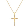 Simple Style Cross Copper Plating Inlay Zircon Gold Plated Pendant Necklace