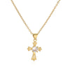 Simple Style Cross Copper Plating Inlay Zircon Gold Plated Pendant Necklace