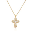 Simple Style Cross Copper Plating Inlay Zircon Gold Plated Pendant Necklace