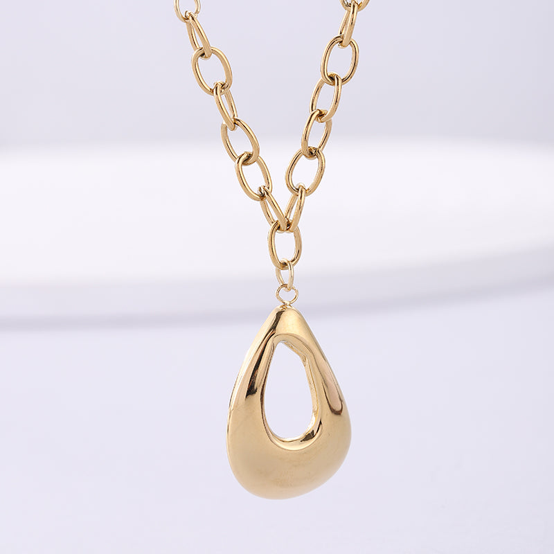 Simple Style Water Droplets Stainless Steel Plating 18k Gold Plated Necklace