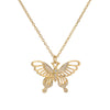 Simple Style Dragonfly Copper Plating Inlay Zircon Gold Plated Pendant Necklace