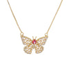 Simple Style Dragonfly Copper Plating Inlay Zircon Gold Plated Pendant Necklace