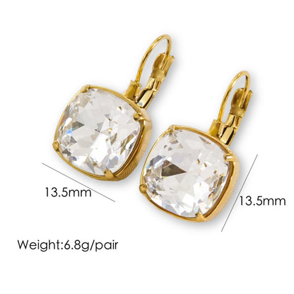 1 Pair Retro Roman Style Geometric Plating Inlay Stainless Steel Zircon 14k Gold Plated Drop Earrings