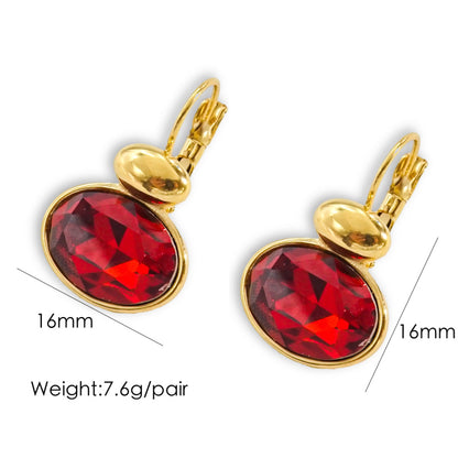 1 Pair Basic Retro Geometric Plating Inlay Stainless Steel Zircon 14k Gold Plated Drop Earrings