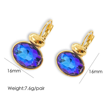 1 Pair Basic Retro Geometric Plating Inlay Stainless Steel Zircon 14k Gold Plated Drop Earrings