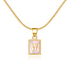 Basic Simple Style Letter Copper Plating Inlay Shell Gold Plated Pendant Necklace