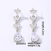 1 Pair Simple Style Shiny Water Droplets Plating Inlay Copper Zircon White Gold Plated Drop Earrings