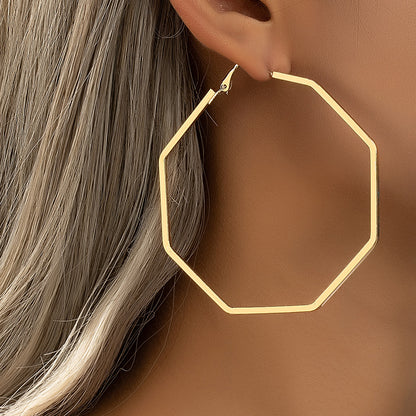 1 Pair Basic Lady Simple Style Hexagon Plating Alloy 14k Gold Plated White Gold Plated Earrings