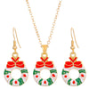 Christmas Classic Style Christmas Hat Christmas Tree Santa Claus Alloy Enamel Plating Inlay Artificial Rhinestones 18k Gold Plated Gold Plated Women's Earrings Necklace