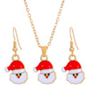 Christmas Classic Style Christmas Hat Christmas Tree Santa Claus Alloy Enamel Plating Inlay Artificial Rhinestones 18k Gold Plated Gold Plated Women's Earrings Necklace